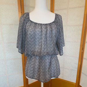 Bobeau Print Tunic Top - Flowy - Size S (but really one size)